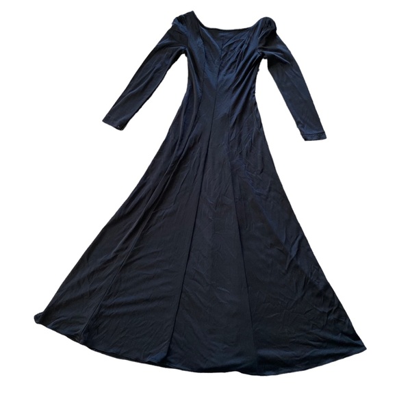 Jean Varon Vintage Sexy Plunging Back 1970s Black Jersey Gown 10 - Picture 4 of 10